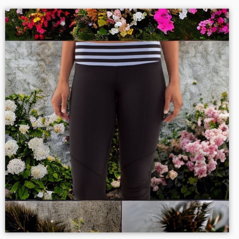 Reversible Lululemon SeaStripe Polar Haze Wunder Under VGUC Sz 8​​​​ 🍂​